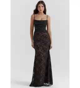 House Of Cb Artemis Lace Maxi Dress Black Size 12 for rent on The Volte - image 1