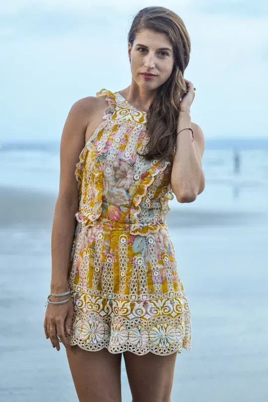 Zimmermann Confetti Scallop Playsuit Floral Size 0/AU 8 for rent on The Volte - main image