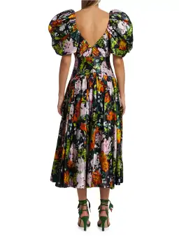 Aje Gabrielle Plunge Midi Dress Midnight Floral Size 8 for rent on The Volte - image 3