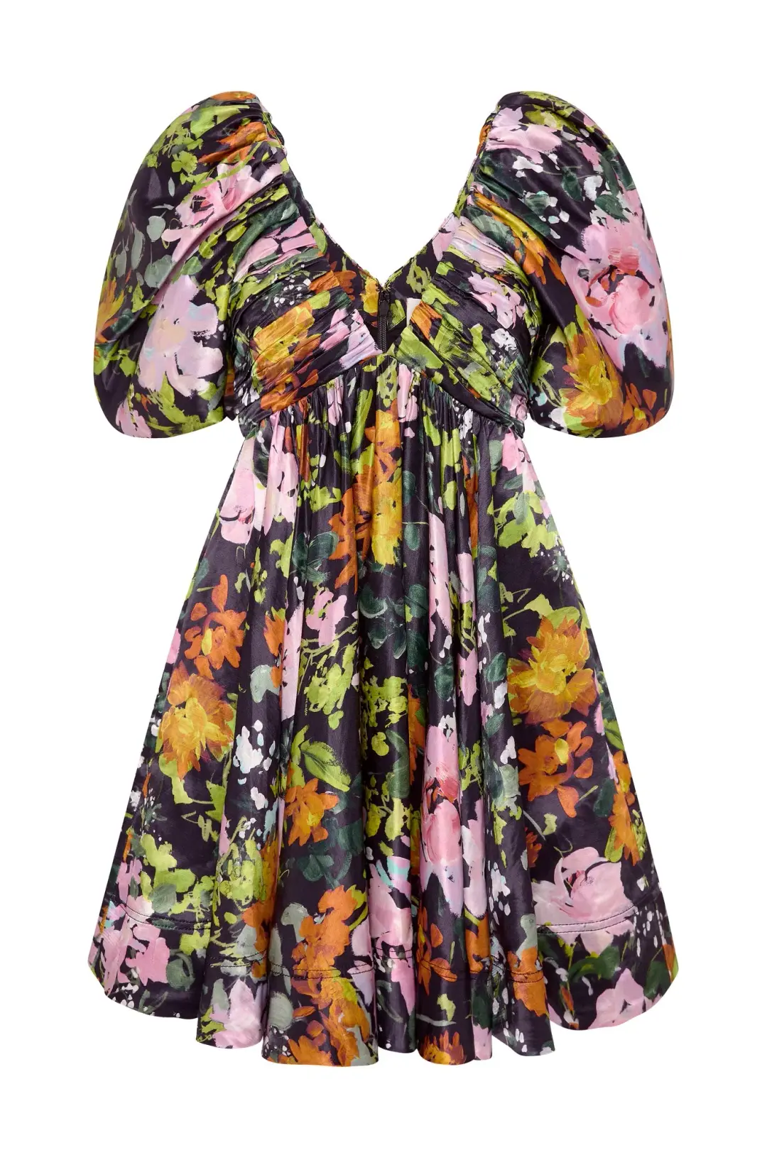 Aje Gabrielle Plunge Mini Dress Midnight Floral Size 8 for rent on The Volte - main image
