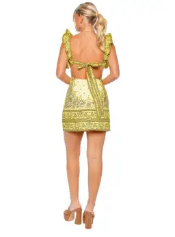 Zimmermann Frilled Mini Dress in Yellow Bandana Size 2 / AU 12 for rent on The Volte - image 2