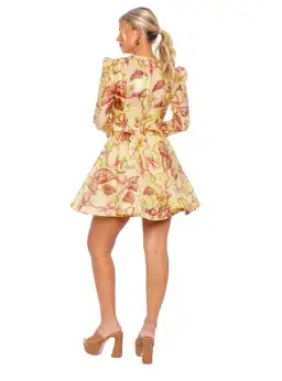 Zimmermann Matchmaker Mini Dress in Yellow Hibiscus Size 2 / AU 12 for rent on The Volte - image 2