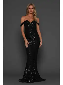 Elle Zeitoune Harris Gown Black Size AU 8 for rent on The Volte - image 1