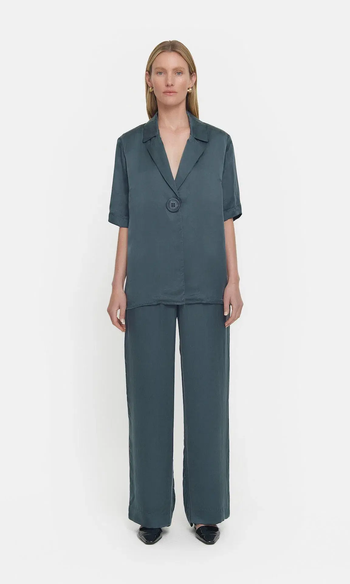 Viktoria and Woods Chorus Shirt Size 1 and Pilot Pants Size 2 Set Deep Petrol  - Image 1