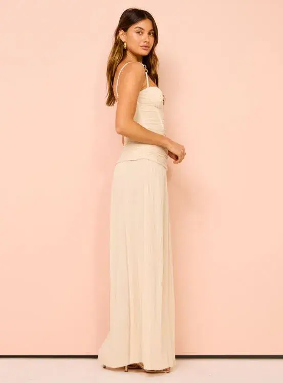Manning Cartell Double Time Pleat Maxi Dress in Nougat Size 8 for rent on The Volte - main image
