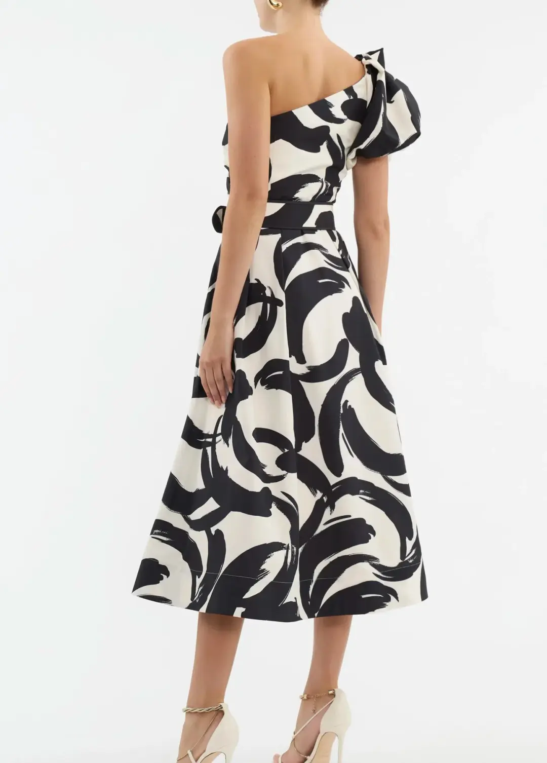 Rebecca Vallance Pompidou One Shoulder Midi Dress Print Size 10 for rent on The Volte - main image