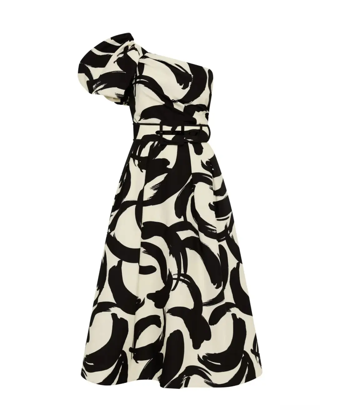 Rebecca Vallance Pompidou One Shoulder Midi Dress Print Size 10 for rent on The Volte - main image