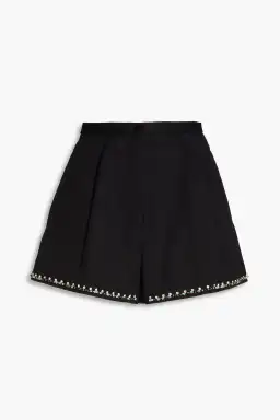 Sandro Fluro Satin Crop Pink, Effie Shirt Pink and Java Embellished Twill Shorts Black Size 8 for rent on The Volte - image 6