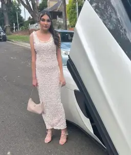 Albina Dyla Gown Cream Size 8 for rent on The Volte - image 1