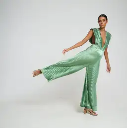 Lidee Gala Jumpsuit in Sea Foam Green Size 8 for rent on The Volte - image 1