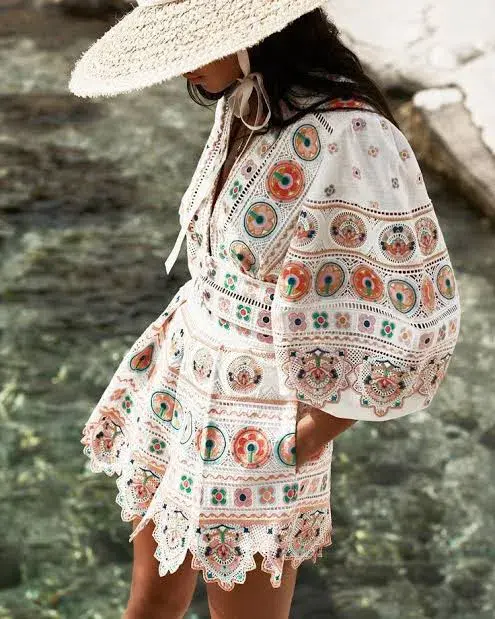 Zimmermann Brighton Plunge Dress Multi Size 3 / Au 14 for rent on The Volte - main image