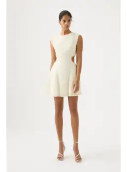 Aje Mirage Beaded Mini Dress Ivory Size AU 10 for rent on The Volte - image 1