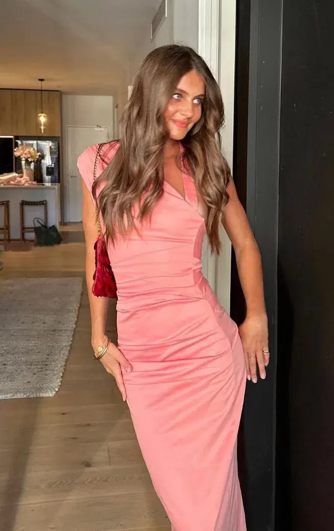 Sir the Label Giacomo Gathered Gown Pink Size 6 for rent on The Volte - main image