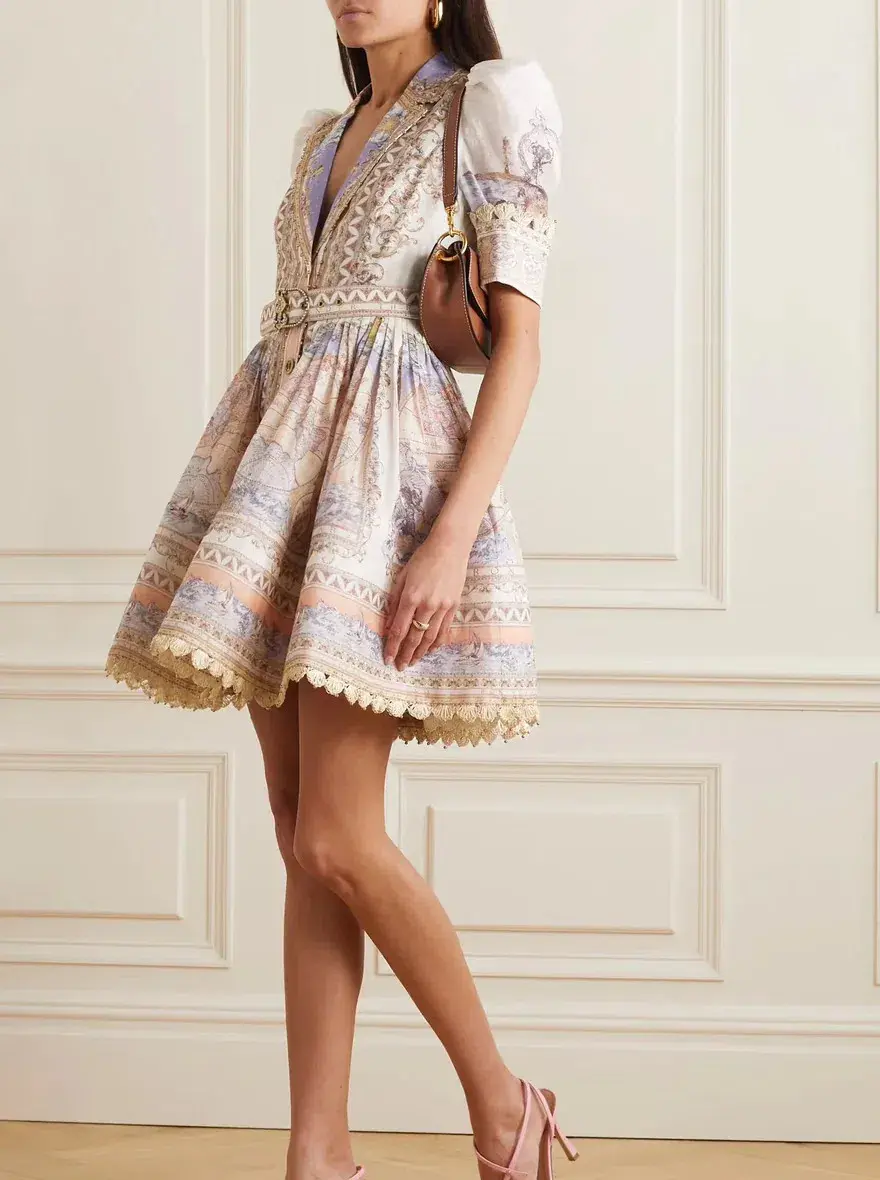 Zimmermann The High Tide Mini Dress in Odyssey Print Size 1 / AU 10 for rent on The Volte - main image