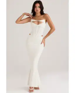 House Of CB Paloma Corset Maxi Dress Ivory Size AU 14 for rent on The Volte - image 1