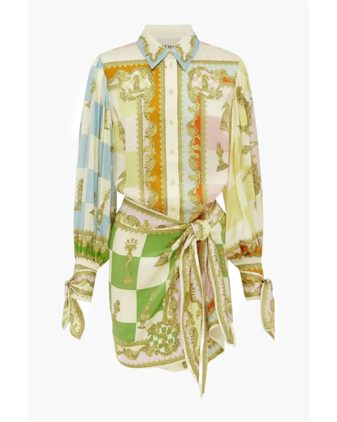 Alemais Checkmate Silk Mini Dress Multi Size AU 12 for rent on The Volte - main image