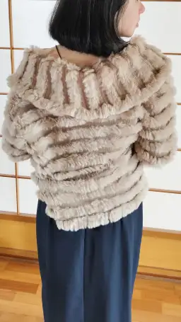 Natasha Rabbit Fur Jacket Cream Size XS / AU 8 for rent on The Volte - image 2