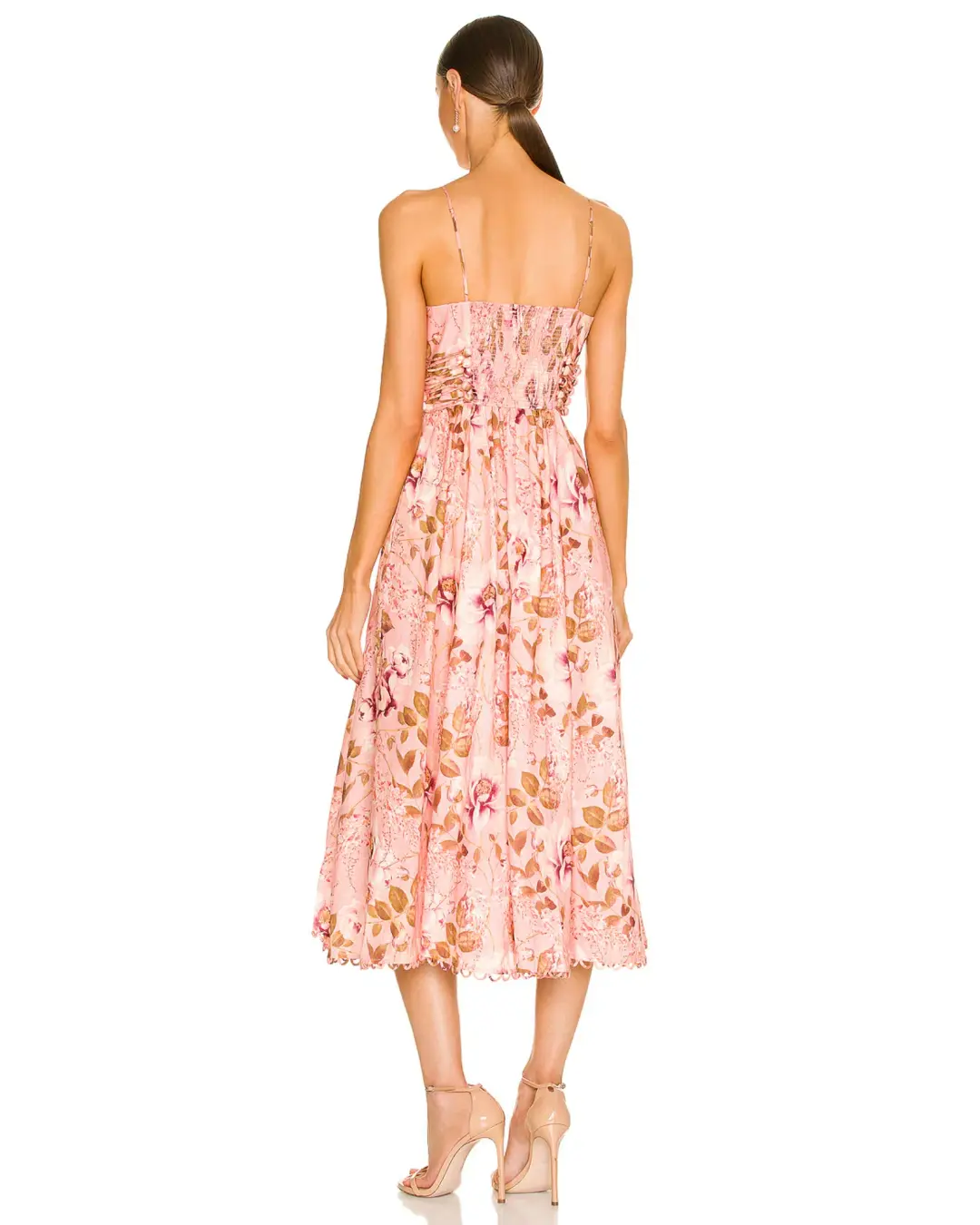 Zimmermann Rosa Laced Picnic Dress Pink Floral Size 2 / AU 12 for rent on The Volte - main image