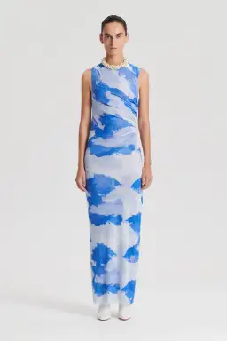 Scanlan Theodore Italian Cloud Print Dress Blue Size AU 8 for rent on The Volte - image 1