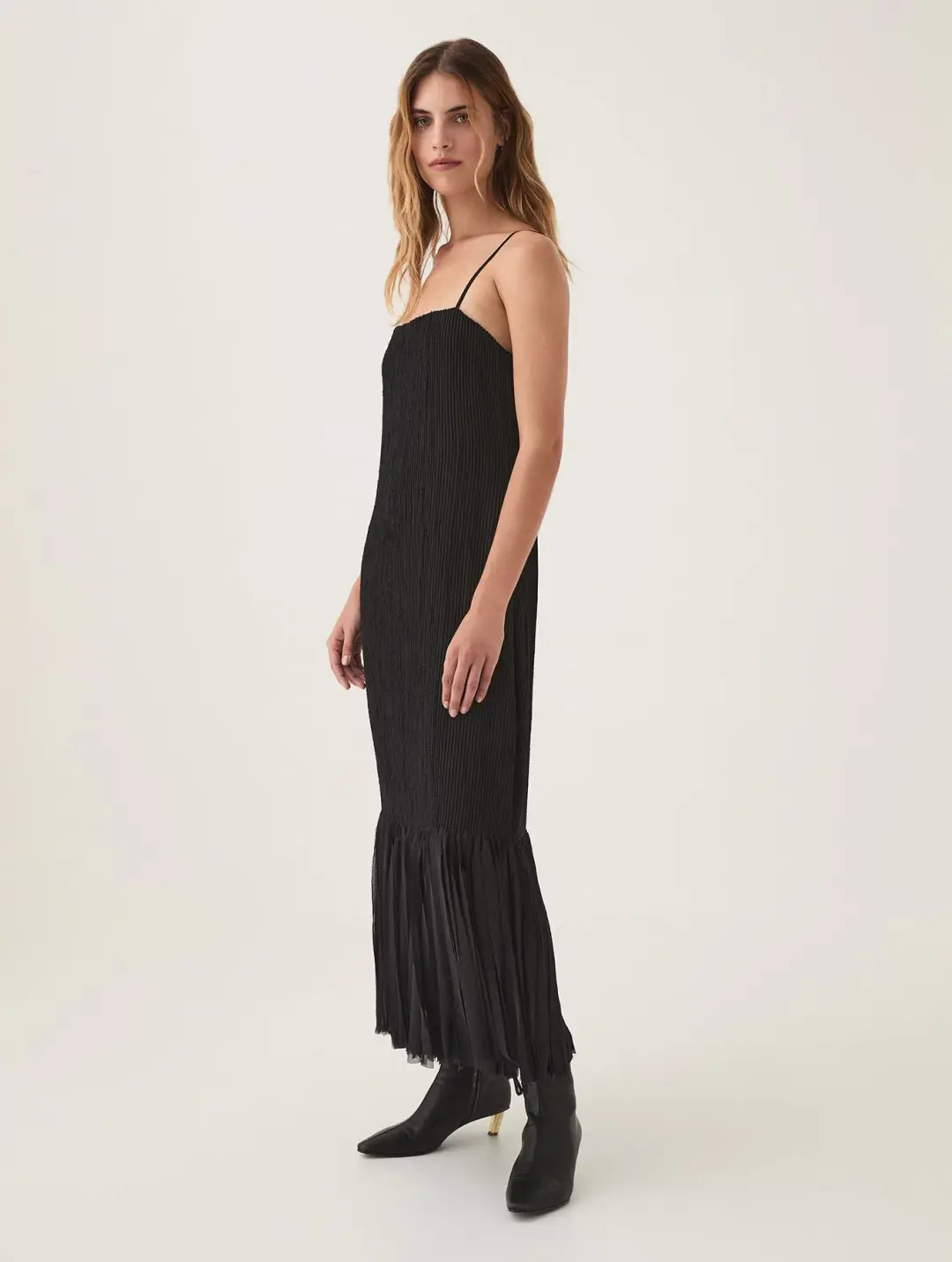 Aje Arris Fringed Maxi Dress Black Size 14 for rent on The Volte - main image