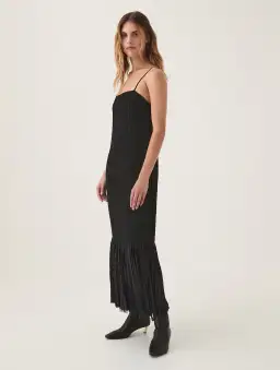 Aje Arris Fringed Maxi Dress Black Size 14 for rent on The Volte - image 2