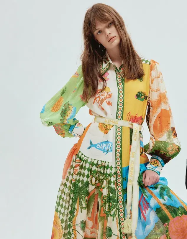 Alemais Paradiso Shirt Dress Multi Size 6 - Image 4