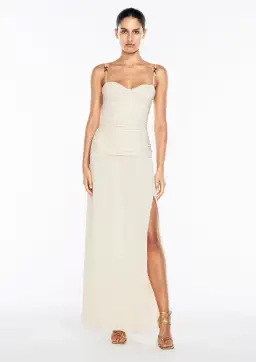 Manning Cartell Double Time Pleat Maxi Dress Nougat Size 6 for rent on The Volte - image 1