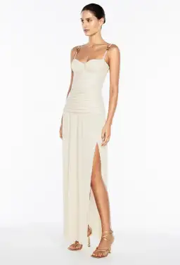 Manning Cartell Double Time Pleat Maxi Dress Nougat Size 6 for rent on The Volte - image 2