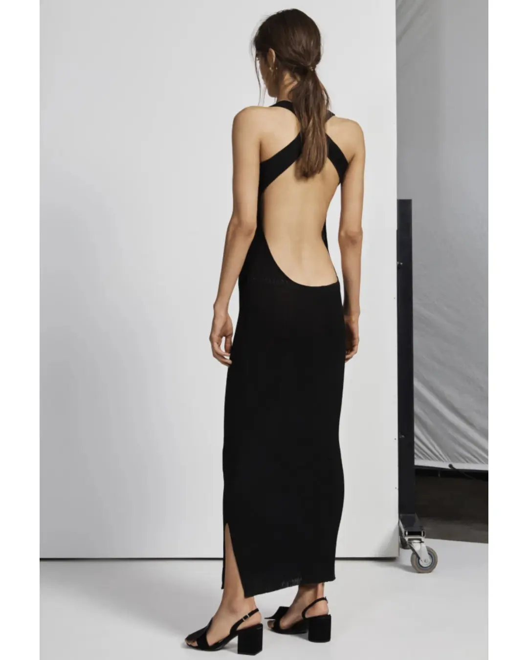 Sir The Label Marcelle Open Back Midi Dress Black Size 0 / AU 6 for rent on The Volte - main image