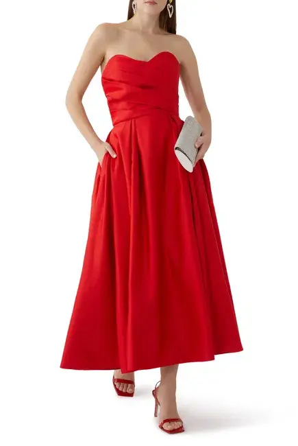 Leo Lin Jessica Bustier Gown Red Size AU 10 for rent on The Volte - main image