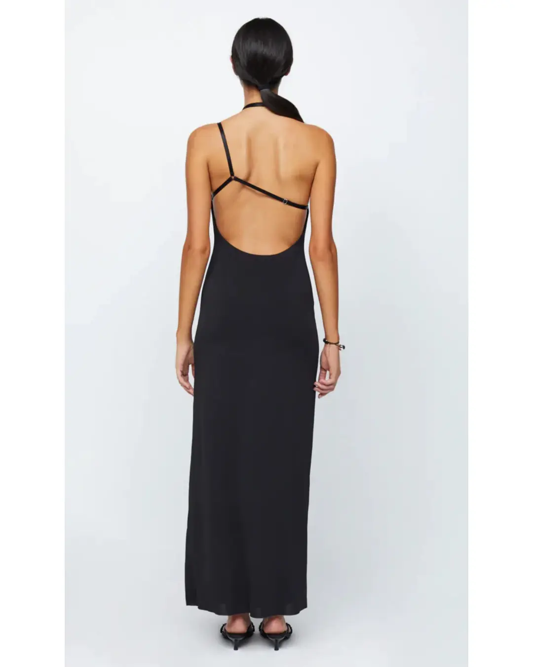 Bec & Bridge Zadie Asymmetric High Neck Maxi Dress In Black Size AU 8 for rent on The Volte - main image