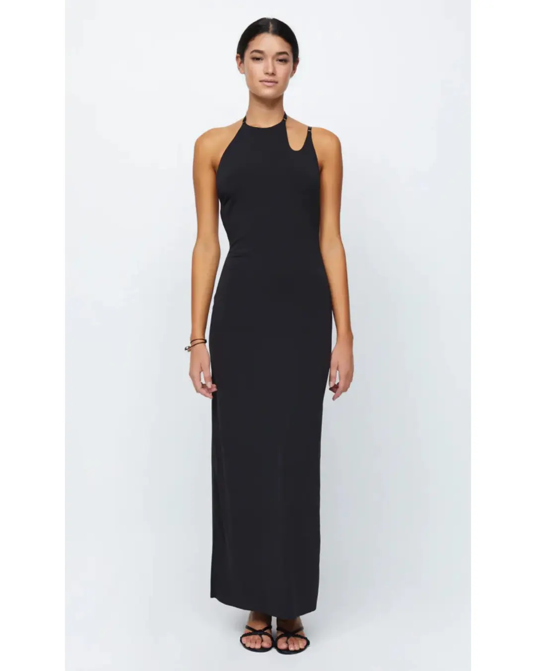 Bec & Bridge Zadie Asymmetric High Neck Maxi Dress In Black Size AU 8 for rent on The Volte - main image