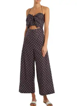 Zimmermann Prima Dot Jumpsuit Blue White Spot Size 2 / AU 12 for rent on The Volte - image 1