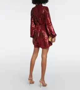 Rixo Samantha Sequin Mini Dress Red/Pink Size L / AU 12 for rent on The Volte - image 3