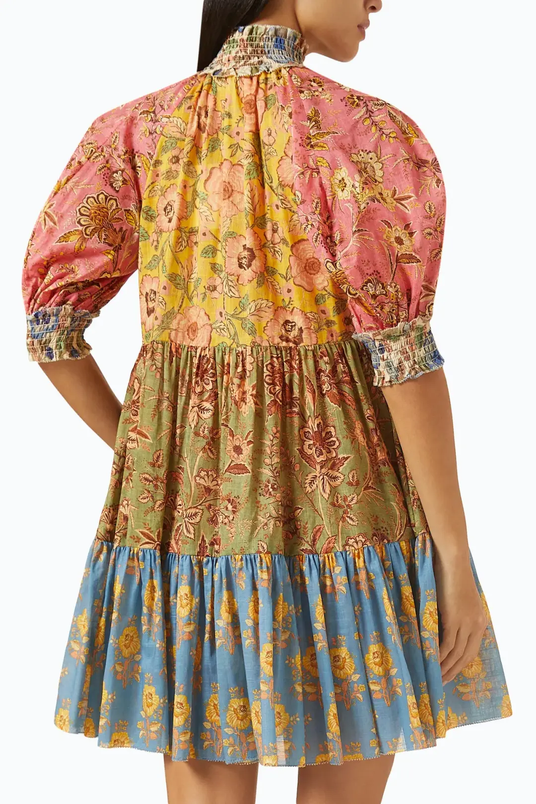 Zimmermann Junie Lantern Mini Dress Spliced Size 3 for rent on The Volte - main image