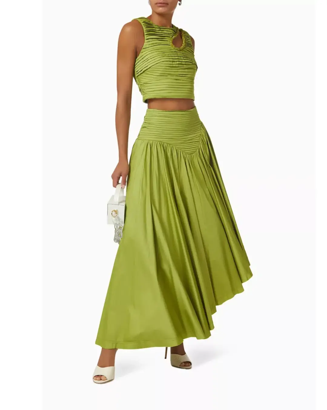 Aje Jolie Skirt and Top Set Verdant Green Size 6 for rent on The Volte - main image