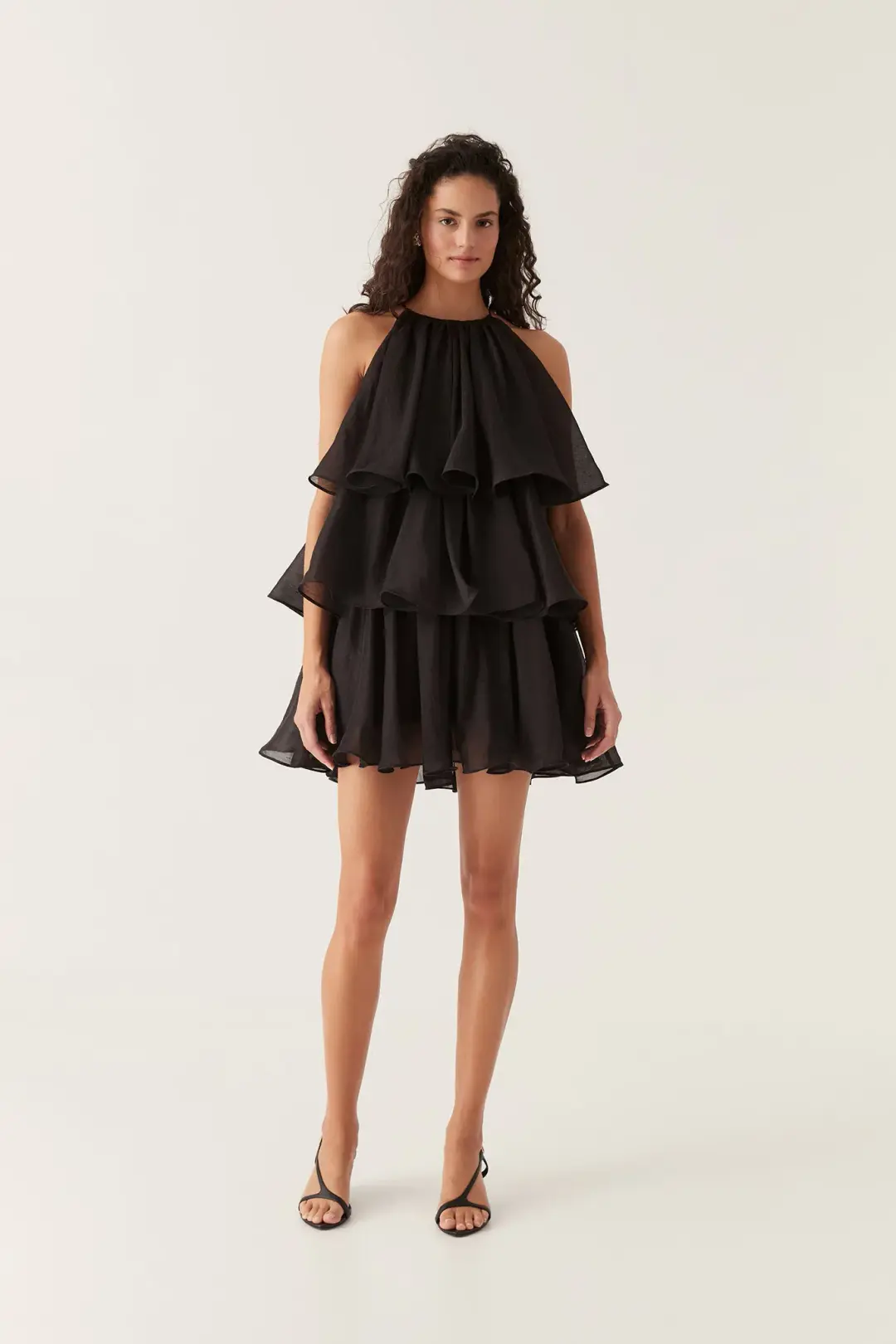 Aje Claudia Tiered Mini Dress Black Size 8 for rent on The Volte - main image