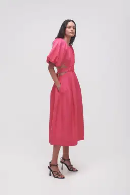 Aje Mimosa Cutout Midi Dress Hot Pink Size 6 for rent on The Volte - image 3