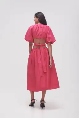 Aje Mimosa Cutout Midi Dress Hot Pink Size 6 for rent on The Volte - image 4
