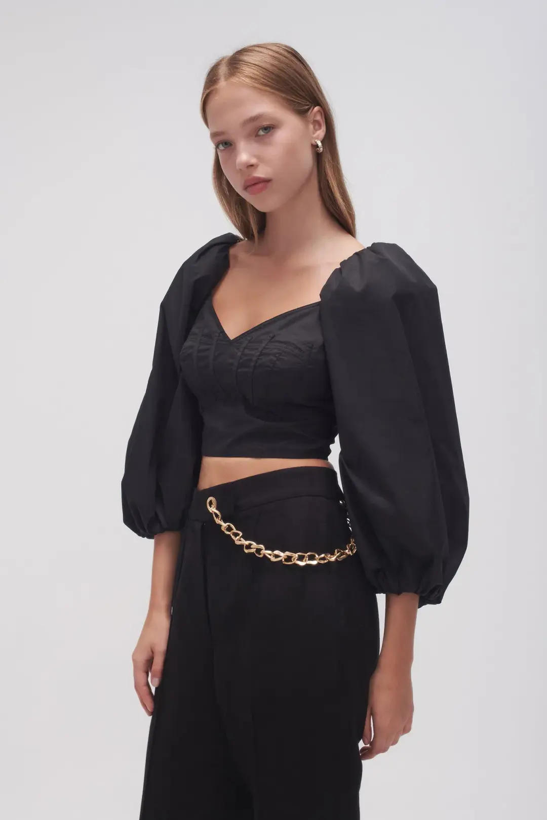 Aje Hester Corsetted Top Black Size 10 for rent on The Volte - main image