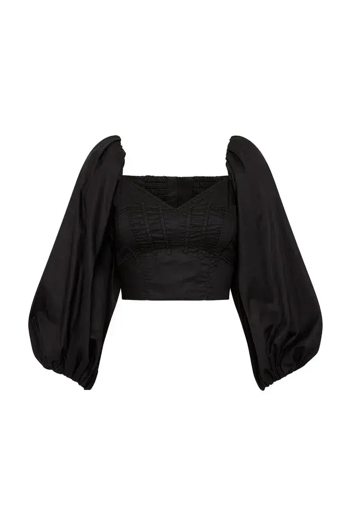 Aje Hester Corsetted Top Black Size 10 for rent on The Volte - main image