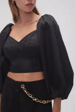 Aje Hester Corsetted Top Black Size 10 for rent on The Volte - image 3