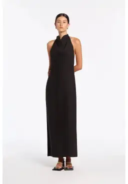Sir the Label Clemence Halter Midi Dress in Black Size 10