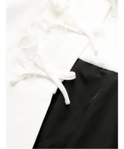 Self-Portrait Pleated Skirt Midi Dress Cream and Black Size 16 for rent on The Volte - image 4