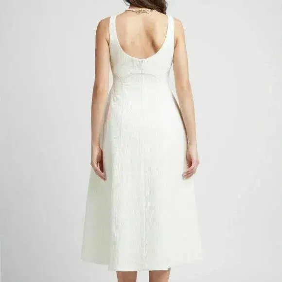 Sheike Blissful Textured Midi Dress Ivory White Size 16 for rent on The Volte - main image