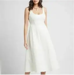 Sheike Blissful Textured Midi Dress Ivory White Size 16 for rent on The Volte - image 1