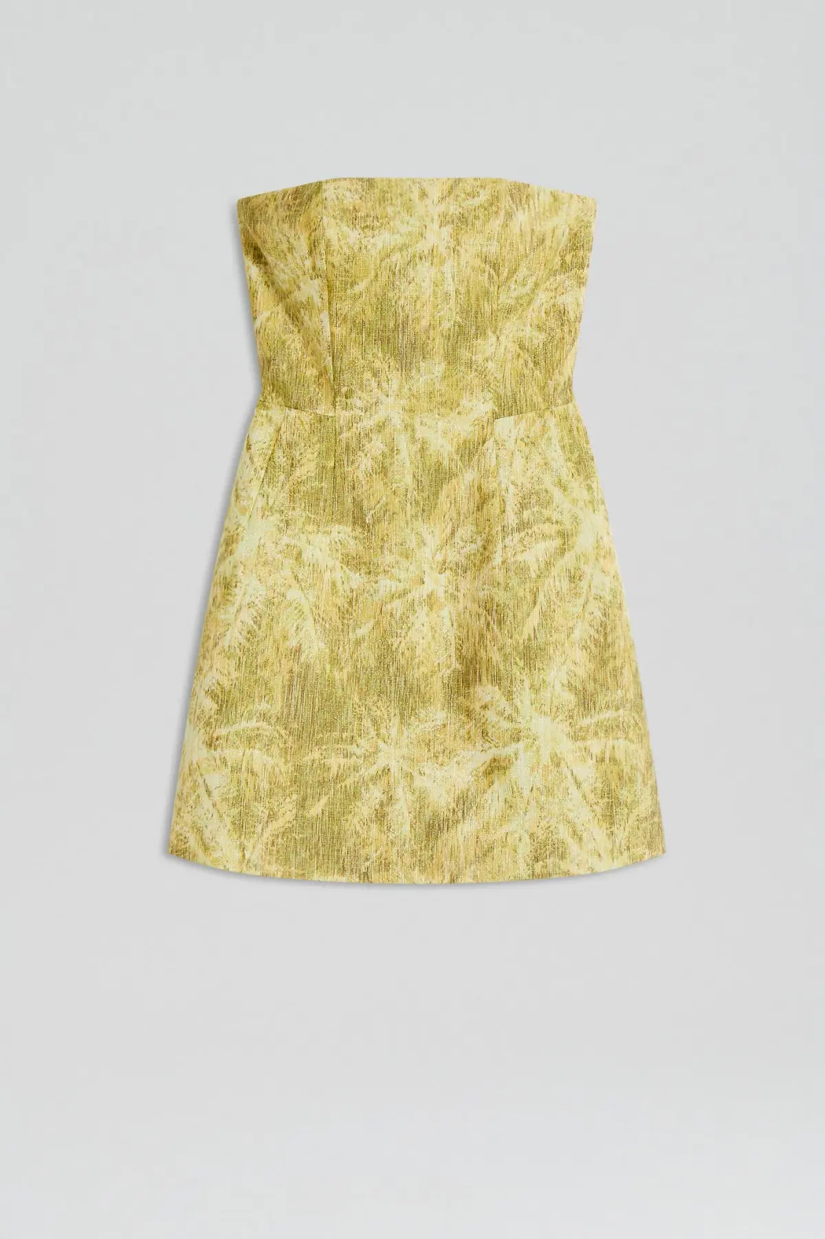 Scanlan Theodore Tinsel Linen Mini Dress Lime Size 8 - Image 4