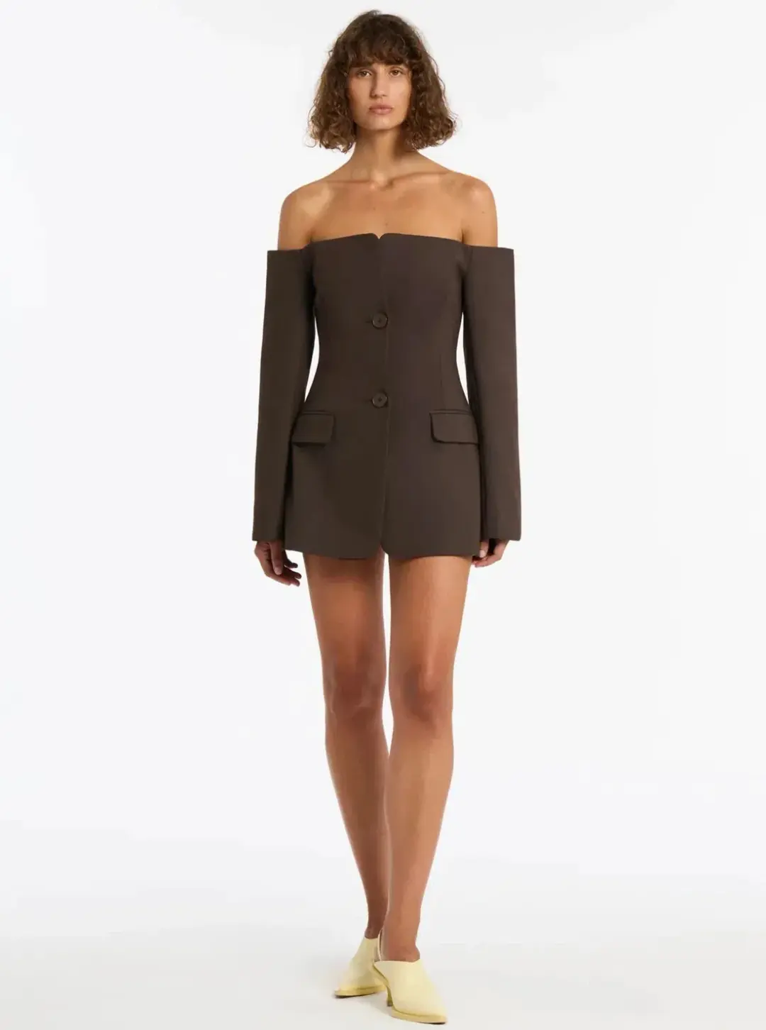 Sir the Label Sandrine Tailored Mini Dress Brown Size 2/ Au 10 for rent on The Volte - main image