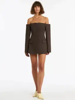 Sir the Label Sandrine Tailored Mini Dress Brown Size 2/ Au 10 for rent on The Volte - image 1