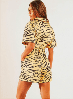 Finders Keepers Heloise Playsuit - Tan Tiger